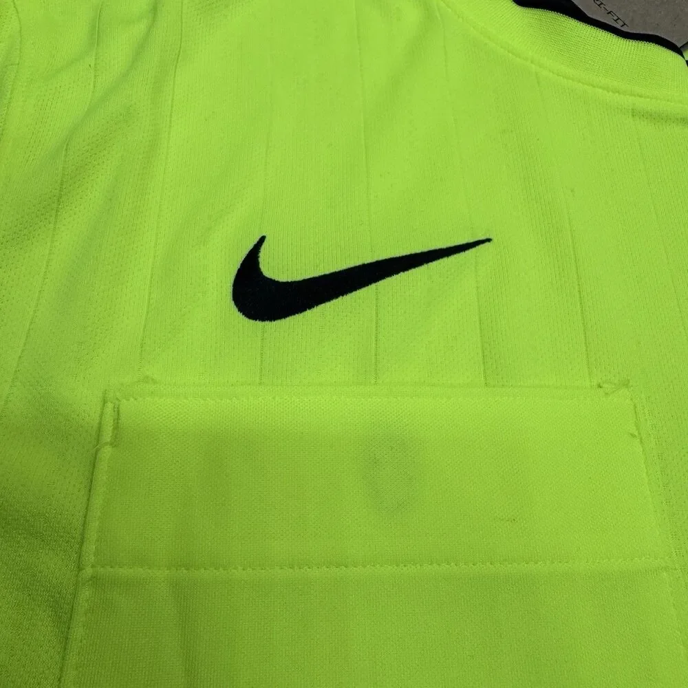 NEW Nike Dri-FIT Soccer Referee Jersey Shirt SLIM Fit Volt XL Mens DH8027-702 - Picture 7 of 15